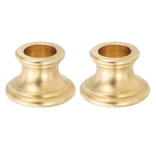 Image of PATIKIL Lamp Solid Brass Neck, 2 Pcs Turned Brass Spindle Slips Lamp Finial Pipe Light Fixture for 1 /8 IP or M10 Lamp Rod Light Repair Decoration, 22.7x15mm