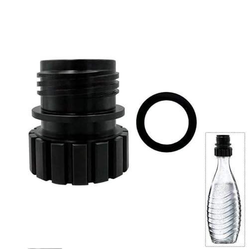 Adaptateur pour bouteille en verre Sodastream Crystal vers bouteille en plastique Noir