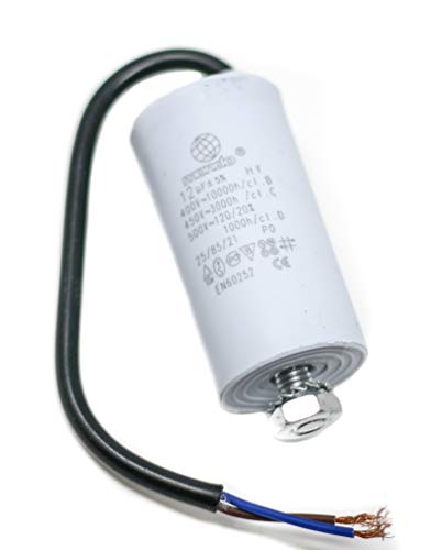 12 µF Universal Mondo Start/Run Motor Capacitor Cable 450V,