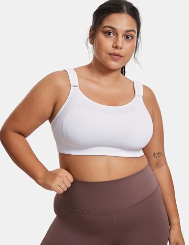 Image of SYROKAN Front Adjustable Sports Bras for Women High Impact Wirefree Comfort No Bounce Support Workout Running Bra