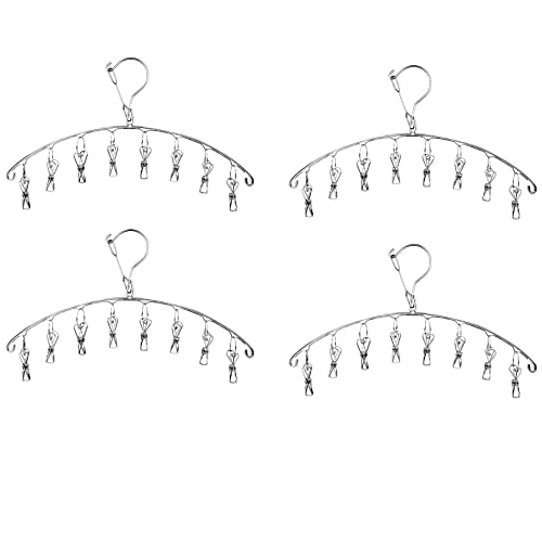 Homnoble Étagère à Chaussettes en Acier Inoxydable, Crochet pivotant Coupe-Vent pour Chaussettes, sous-vêtements, Semelles de Chaussures, vêtements de bébé, Gants Cover