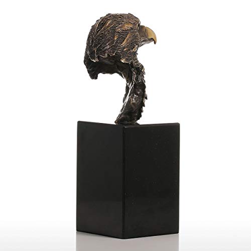 TGACD Sculpture statue Marble Base Eagle Hawk Figurine Handmade Bronze Figurine American Style Art Home Decor Craft Gift For Home