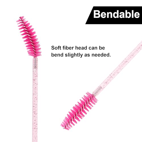 COCIDE 500Pcs Colorful Eyebrow Brush Eyelash Comb Lash Brushes Disposable Mascara Wands Lash Spoolies for Eyelash Extensions Supplies Makeup Applicators
