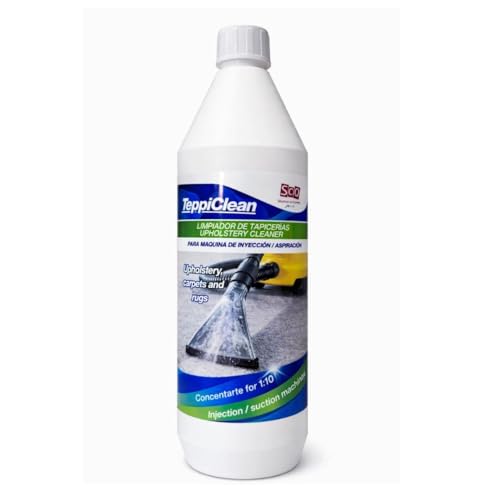 Limpiador Tapicerías Concentrado Profesional – Para Máquinas de Inyección-Extracción – Elimina Manchas y Olores – Sofás, Coches, Alfombras – Dilución hasta 1:10 (1L)