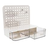 DIYEAH Organizer da Scrivania con Mensole Pannello Porta Cuffie e Soluzione Compatta da Parete per Ufficio e Casa Design Moderno Inclinato e Capacità Multi