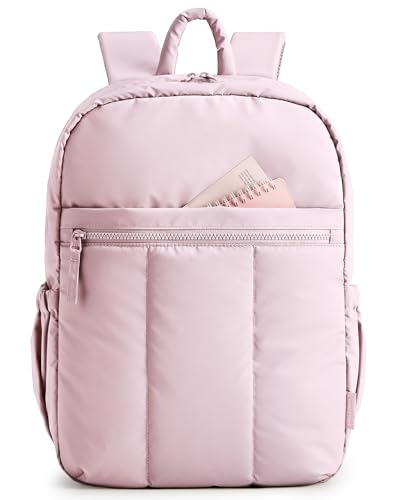 BAGSMART Backpack for Women Travel Backpack with Large Side Pocket 15.6 Inch Work College Backpack Purse Waterproof Business Teacher Laptop Bag Pink