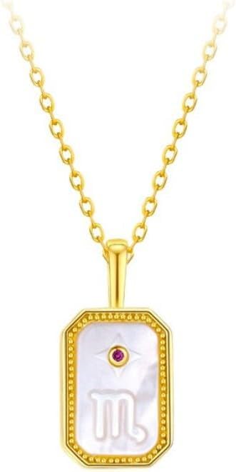 Chaîne collier en argent pour femmes pendentif doré astrologie zodiaque