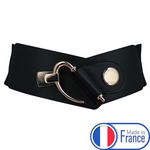 FASHIONGEN - Cowhide leather elastic belt for women, DARLENE2