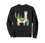 Photo Gallery carino lama con fiore e cactus / lama lover regalo felpa Photo Gallery carino lama con fiore e cactus / lama lover regalo felpa