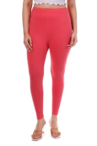 Image of TPF Women Cotton Lycra Ankle Length Leggings | 4 Way Stretchable | Mid Waist Slim Fit Tights | Soft Comfortable Ankle Legging for Girls & Ladies