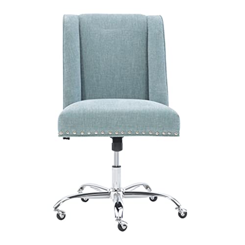 Linon Amzn0242 Clayton Aqua Office Chair, Metallic #TOP6