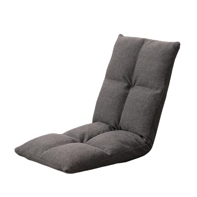Peath 座椅子 折りたたみ リクライニング 1人掛け 5段階調整 疲れにくい あぐらざいす フロアチェア 低反発 静電気防止生地 軽量 省スペース 人間工学に基づく設計 長時間座っても疲れにくい (グレー)