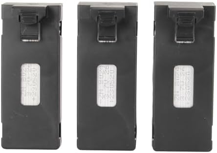 Yunseity 3.7V 750mAh Drone Lithium Battery, 3Pcs Remote Control UAV Lithium Battery, Rechargeable Quadcopter Replacement Lithium Battery for E88 for Brushless for S13 S1 APP8GPS