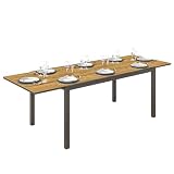 Outsunny Mesa de Jardín Extensible para 6-8 Personas 160/240x90 cm Marrón