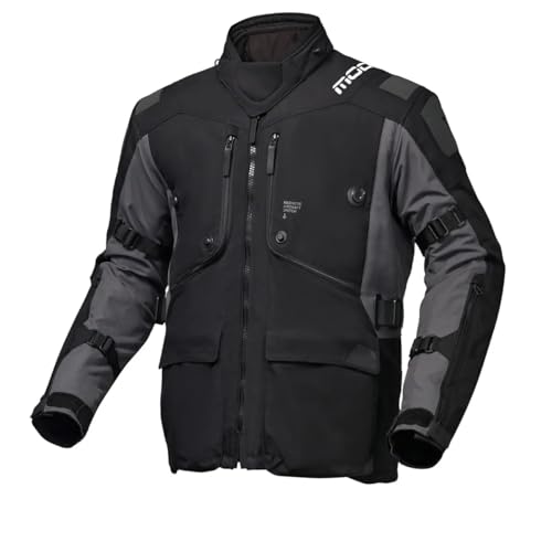 Modeka Chaqueta de moto 3 en 1 Touring – Aeris II – Clase de protección AA EN 17092-3 – Membrana Humax extraíble – Forro térmico extraíble – Protectores de nivel 2 – Poliéster 450D, negro, gris oscuro