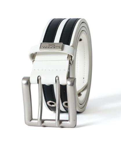 [リベルト エドウィン] ベルト メンズ ダブルピン 合皮 ハトメベルト カジュアル ホワイト Free