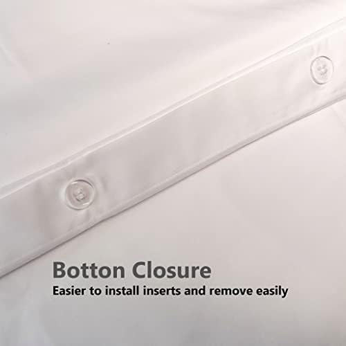 Miniatura 3 de Hotel Luxury - Juego de funda de edredón de 3 piezas de algodón egipcio de fibra larga de 800 hilos, tamaño King de 136 x 120, cierre de botón