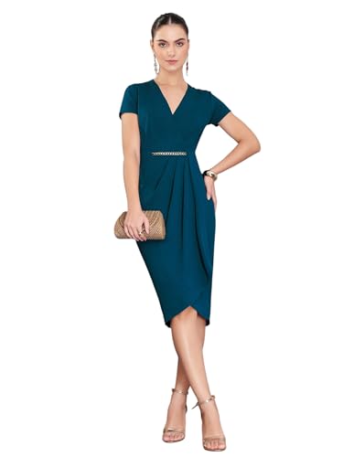 Image of Life With Pockets Women's Collared Sleeveless's Bodycon Knee-Long Dress