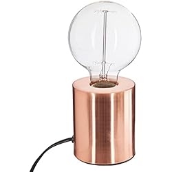 Lampara Oro Mesita De Noche H HANSEL HOME Lámpara de Mesa, Lámparas de Mesita de Noche, Oro Rosa, Base Metal, Lámpara para Escritorio, Salón, Oficina, Comedor, Dormitorio, Bombilla no Incluida, 9 x 10,5 cm