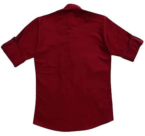 Image of Kids Stylish Solid Style Cotton Mandrain Collar Regular Fit Kurta|| Formal Boys Shirt || Casual Wear Buttoned Kurta for Boys