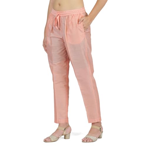 Image of Trouser Pants for Women,Stylish Trousers for Woman for Kurti Relaxed & Regular Straight fit Palazzo,Ethnic Bottom Formal Pants for Women Office wear Casual & Daily Use