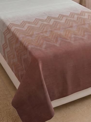 Image of Mafatlal 186 TC Autumn Delight Graceful Pure Cotton Single Flatsheet (60 x 90 Inch) | Breathable Summer Comfort | Wrinkle-Free Floral Bedsheet with 1 Pillow Cover, Ash Brown