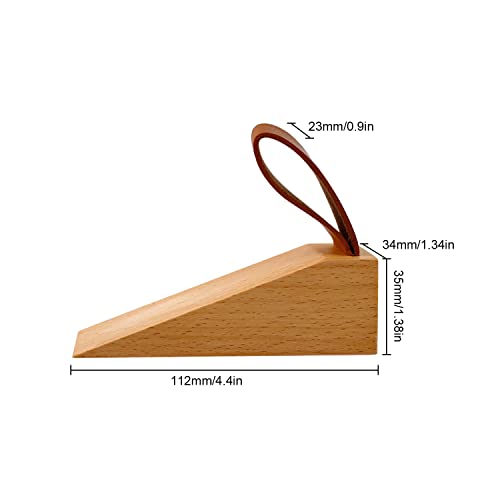 LERANXIN 2 Pack Wooden Door Stop, Wooden Wedges Beech Bottom with Anti-Slip Pad, Door Wedge Suitable for All Types of Doors - Image 4