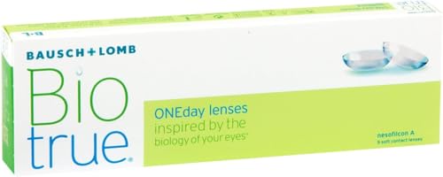 Bausch + Lomb Biotrue ONEday Tageslinsen, sphärische Kontaktlinsen, weich, 5 Stück/BC 8.6 mm/DIA 14.2 mm / -1.00 Dioptrien