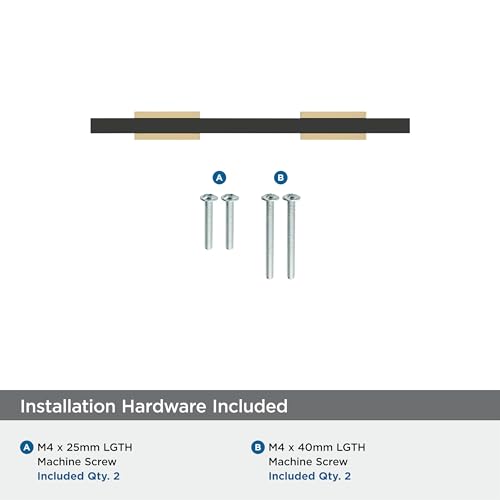 Amerock Urbanite 3 inch (76 mm) Center-to-Center Golden Champagne/Matte Black Cabinet Pull, BP77898BBZMB by Amerock - Image 5