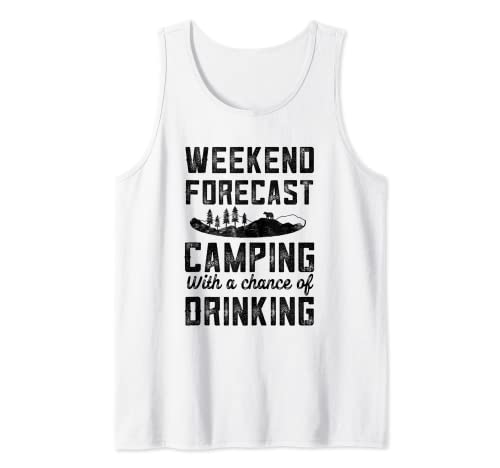 RV Camping Gear Funny Camping Gifts Fin de semana Pronóstico Camping Camiseta sin Mangas