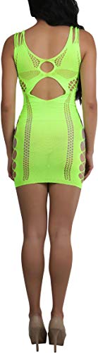Image of ToBeInStyle Women's Stretch See Through Fishnet Novelty Mini Rave Party Dress