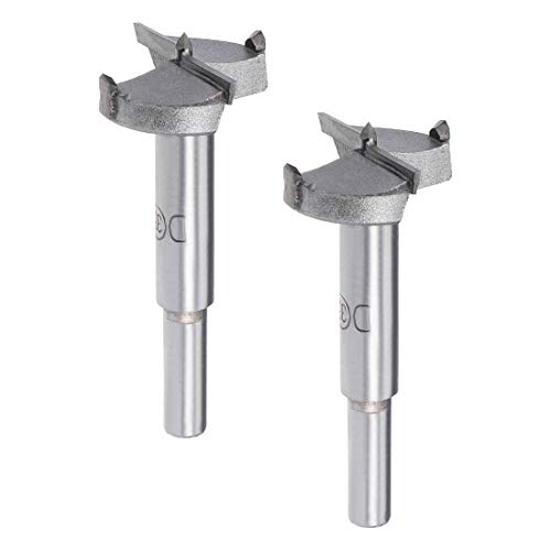 Uxcell Forstner Drill Bits 35Mm, Tungsten Carbide Wood Hole Saw Auger Opener, Woodworking Hinge Hole Drilling Boring Bit Cutter, 2Pcs (Gray) #TOP16