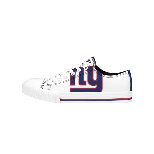 FOCO New York Giants NFL Womens Big Logo Low Top White Canvas Shoes - 10/XXL