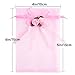 joycraft 4x6 In Organza Bags with Rose, 30Pcs Pink Wedding Party Favor Bag, Jewelry Pouches with Drawstring, Sheer Mesh Drawstring Bags for Jewelry, Makeup, Candy, Desserts