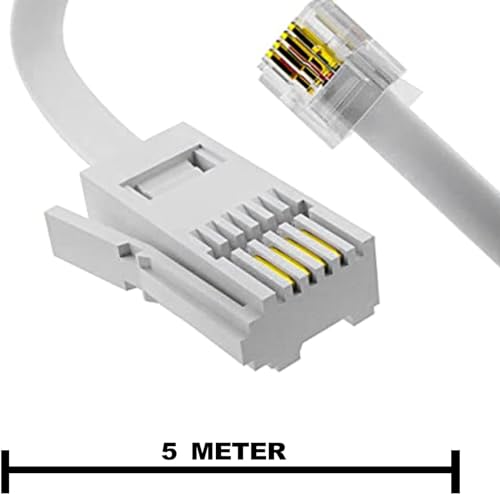 J&S UNIVERSE RJ11 to BT Socket Cable, RJ11 Telephone Cable Lead 4 Pin Wire 6P4C ADSL Modem Phone Plug Male Broadband Cable, Extension Lead for Landline, Modem, Fax, Dial-up- 5 meter - Image 3