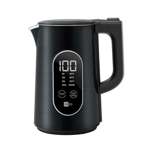 aeco AQA ELITE elektrischer Wasserkocher Edelstahl schwarz-matt...