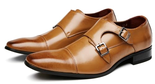 Men's Loafers & Slip-Ons Buckle Monk Strap Loafers Casual Fashion Formal Dress Leather Silp On Loafer Dress Shoes for Men3