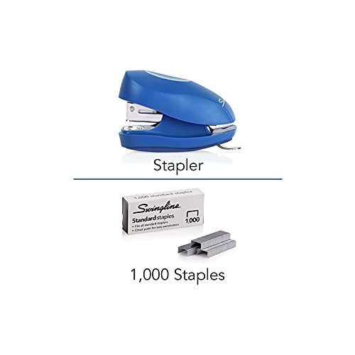 Swingline Mini Stapler With Staples - Tot - 3 Pack - Red Blue & Black Colors Included - 12 Sheet Capacity - Small Stapler With Built In Staple Remover & 1000 Standard Staples With Staple Storage #TOP17
