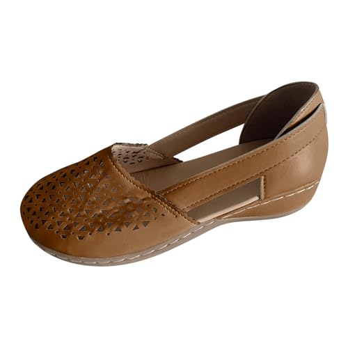 Genérico Pantuflas Forma De Zapatillas Sandalias para mujeres soldadas Leisure Casual Fashion Sandalias femeninas Sandalias De Mujer (Brown, 40)
