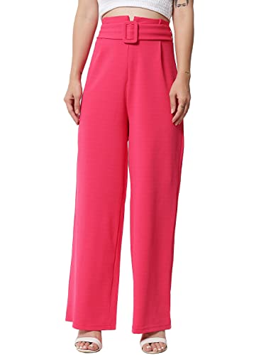 Image of KOTTY Women's High Rise Viscose Rayon Relaxed Fit Korean Trousers