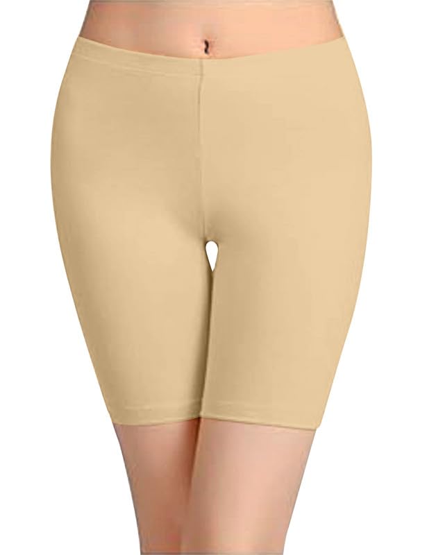 Image of TRENDMALLS Women's High Coverage Super Combed Cotton Elastane Stretch Mid Waist Shorties with Concealed Waistband Cycling Short