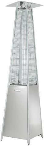 Hiland HLDSO1-GTSS 91-Inch Tall Quartz Glass Tube Heater - Silver