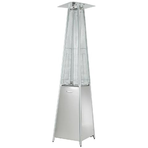 Hiland HLDS01-GTSS Pyramid Glass Tube Patio Heater, 48,000 BTU, Stainless Steel, CSA certified Cover