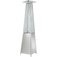 AZ Patio Pyramid Glass Tube Propane Gas Patio Heater, Stainless Steel, CSA certified