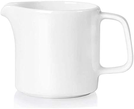 ONTUBE Ceramics Creamer,Porcelain Coffee Milk Creamer Pitcher with Handle for Home and Kitchen - 12OZ (White)