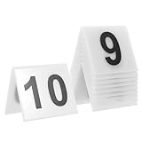 LOORGVEL 10 Stück Teiliges Doppelseitiger Acryl nummernmarkierer Wiederverwendbar für Restaurant Tischnummern Detektiv szenen Praktische Tischaufsteller mit Weißem Hintergrund und