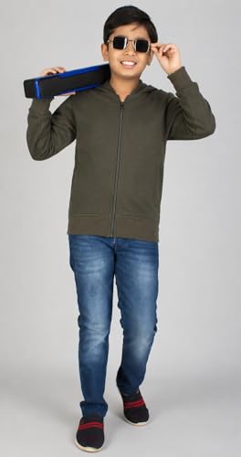 Image of ADBUCKS Unisex Fleece Cotton Zipper Sweatshirt with Hoodies for Boys and Girls