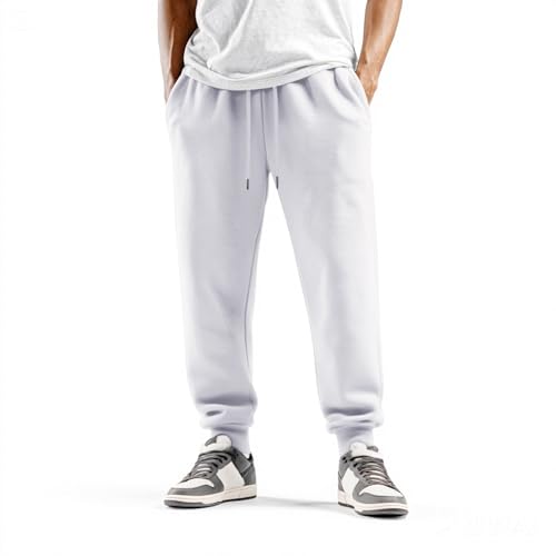 DuDubaby Joggers High Waisted Drawstring Casual Pants for Men with Pockets Baggy Workout Lounge Athletic Comfy Tapered2