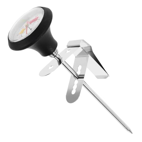 Angoily Stainless Steel Coffee Drip Kettle with Clip Food Thermometer High Precision Temperature Probe for Coffee Brewing and Milk Frothing Kitchen Accessory