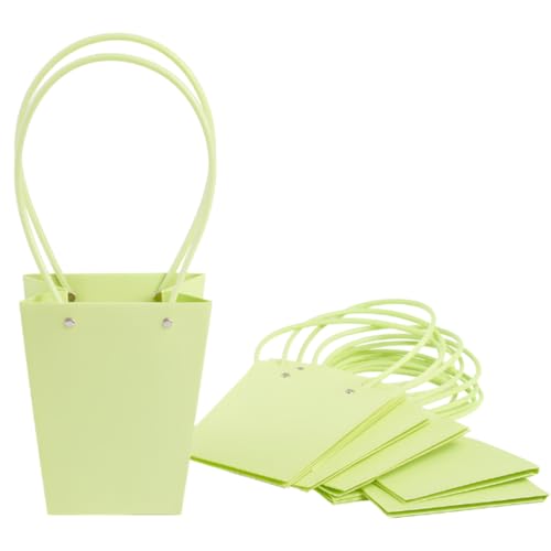 Image of Oasis Pack of 10 Conical Green Flower Hamper Bags | Premium Floral Packaging Bags for Rakhi Gift Hampers, Flower Bouquets, Wedding, Return Gifts, Decorative Presentation & Florist Supplies.